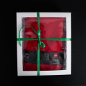 Handdoek in geschenkdoos, HARVIA, 70 x 140cm, rood - 1
