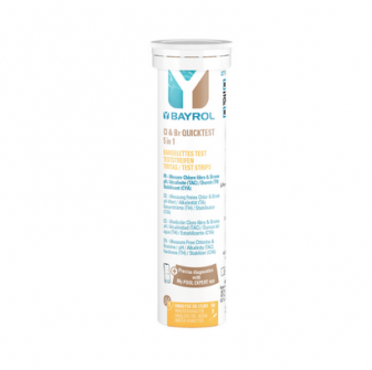 Quicktest waterteststrips voor pH, Cl en Br, 50 stuks