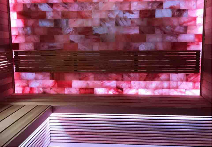 Infraroodsauna met stoom en Himalaya-zoutwand