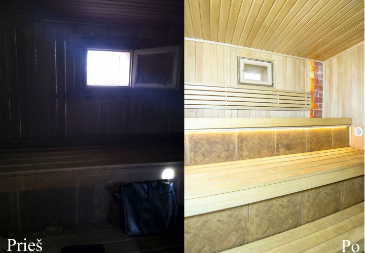 Renovatie van stoombad in "Agluona"