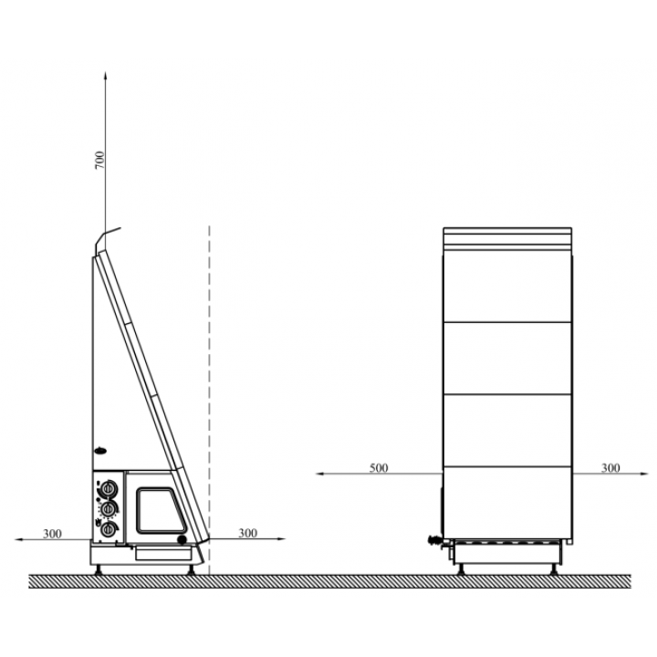 Gecombineerde saunakachel - MISA LAAVU 9 kW, rechts