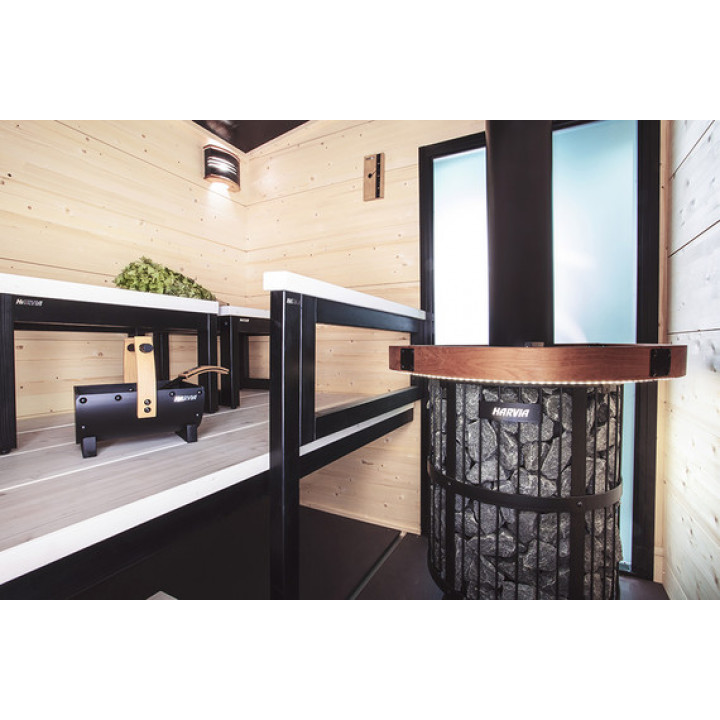 HARVIA Duo glaswand 9 x 21, inclusief frame, aluminium zwart