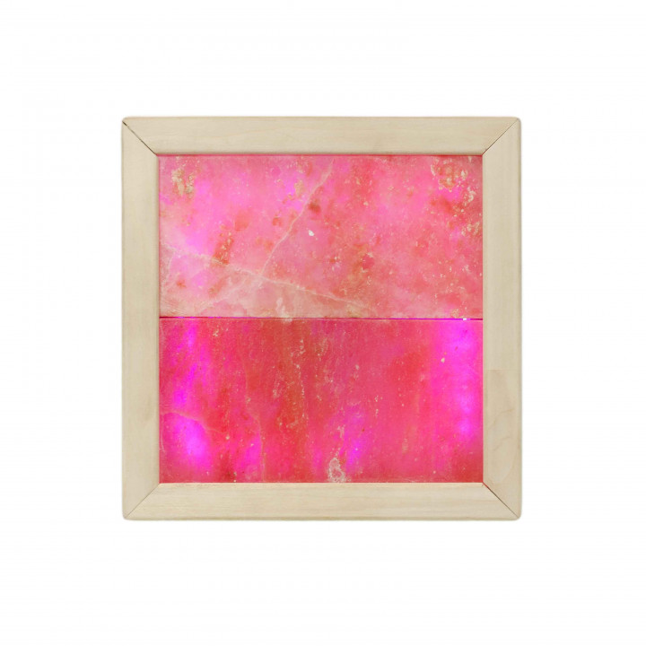 Himalaya zoutlamp met LED RGB, cederhout