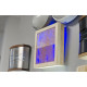 Himalaya zoutlamp met LED RGB, cederhout