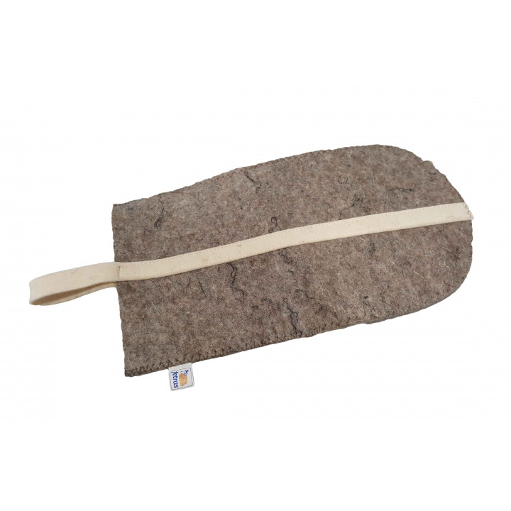 Vilten handschoen voor sauna