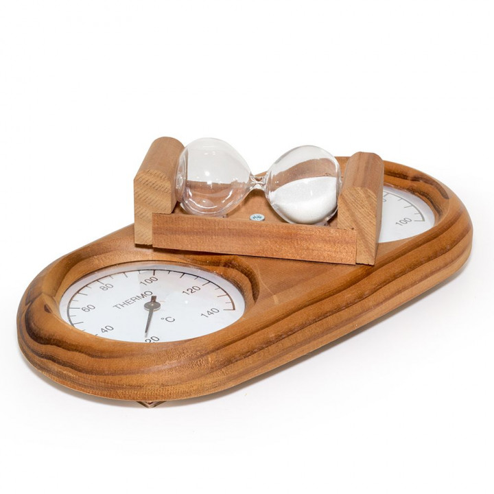 SAUNIA 3-in-1 thermo-hygrometer met zandloper 591L