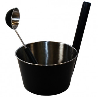 SAUNIA roestvrijstalen set, zwart 4 l