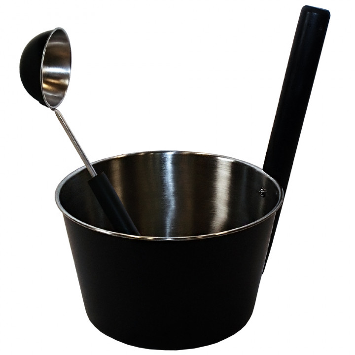SAUNIA roestvrijstalen set, zwart 4 l