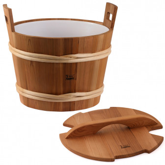 SAWO houten emmer met deksel, ceder, 40 l