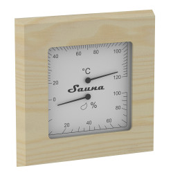 SAWO thermo-hygrometer 225-TH, grenen  SAWO thermo-hygrometer 225-TH, grenen