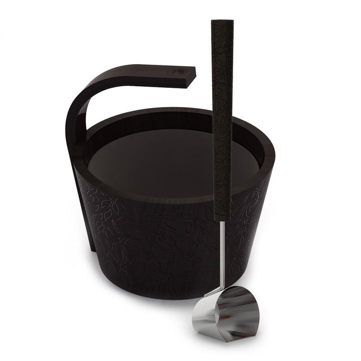 SAWO saunaset - Meer stoom, premium, zwart 4 l