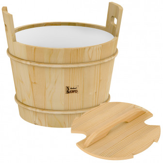 SAWO houten emmer met deksel, grenen 40 l