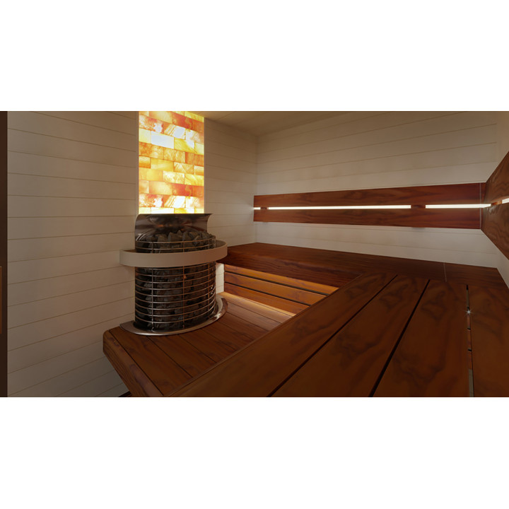 Saunabank, Warmtebehandeld grenen, 135x654x1800-2400mm