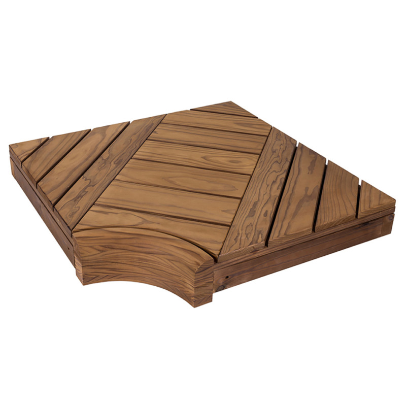 Hoekmodule voor modulaire saunabanken, Pijnboom