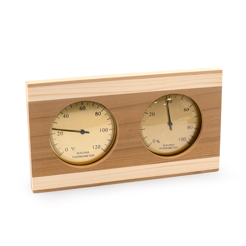 SAUFLEX thermo-hygrometer, ceder, gouden kleur