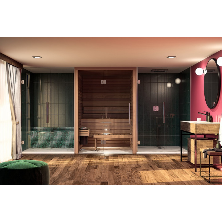 Auroom saunacabine 150x150x205cm, met glas