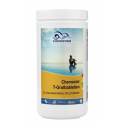 Langzaam oplossend chloor CHEMOCLOR T-Tabletten 200 g, 1 kg  Langzaam oplossend chloor CHEMOCLOR T-Tabletten 200 g, 1 kg