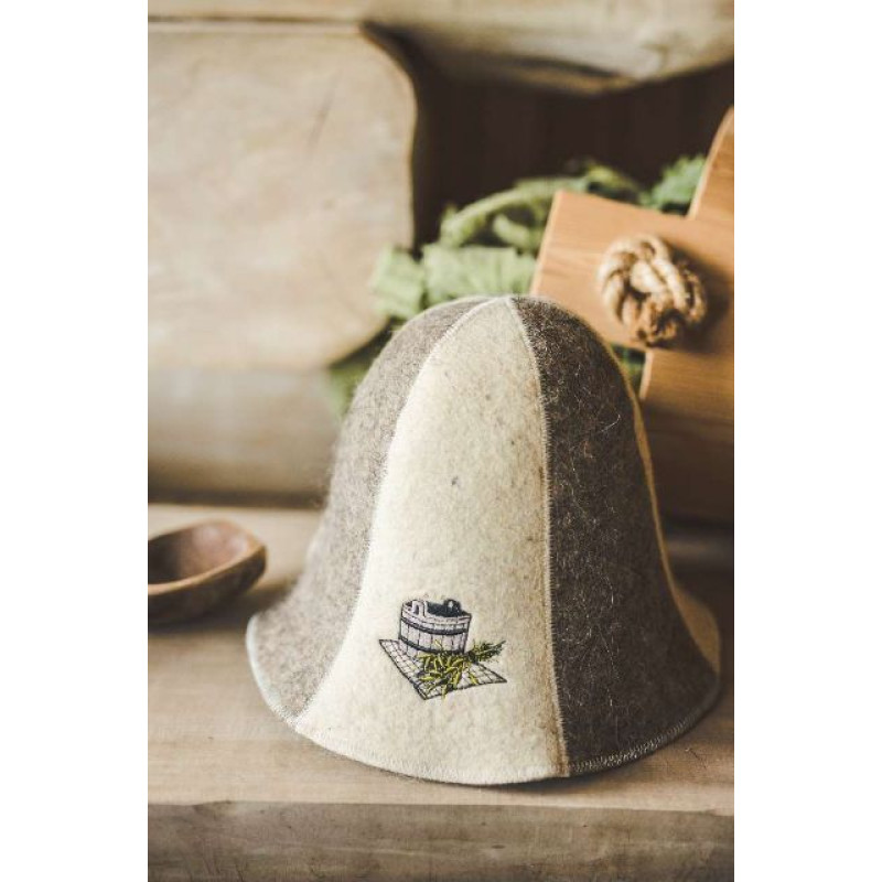 Saunahoed - EMMER EN SAUNAWISKERS, gestreept