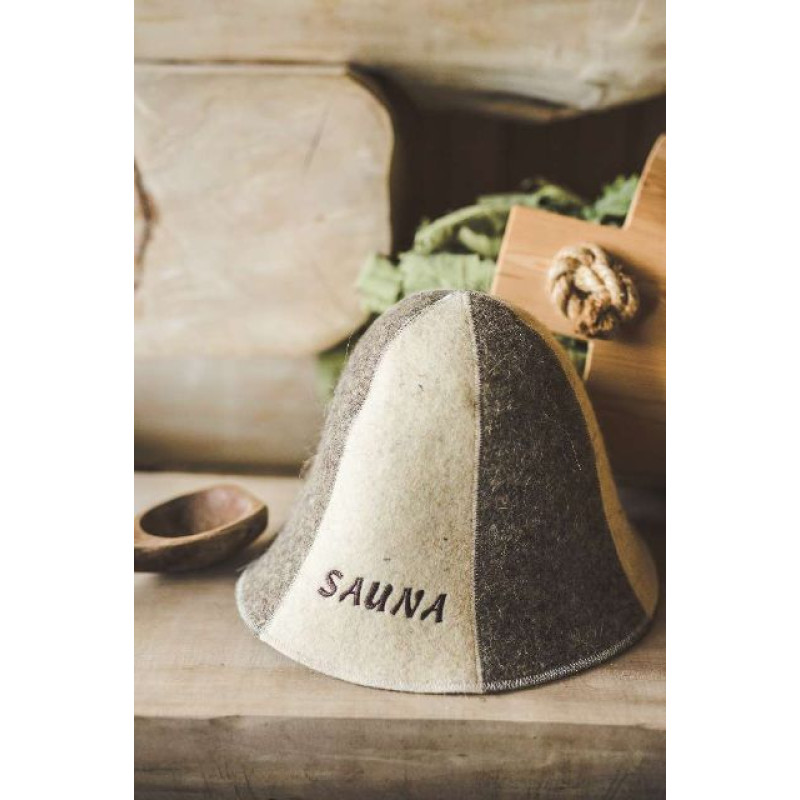 Saunahoed - SAUNA, gestreept