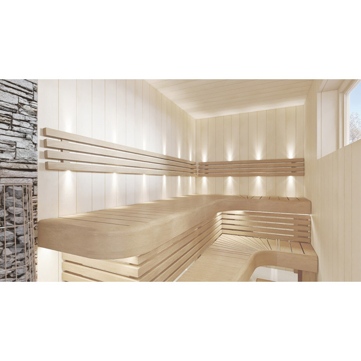 Eindelement voor modulaire saunabanken, Aspen