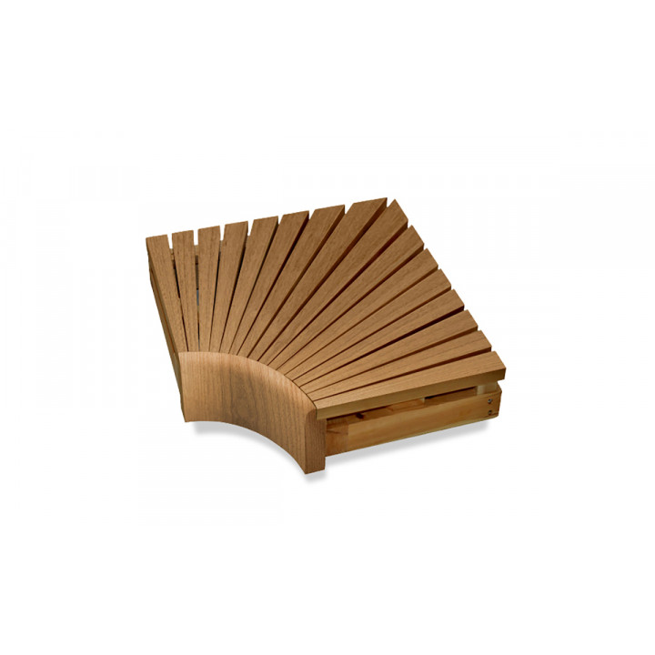 Hoekmodule voor modulaire saunabanken, 600x600 mm, hittebehandeld espenhout