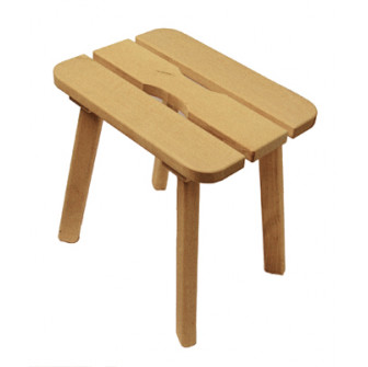 Elzenhouten kruk, M 400 x 300 x 410 mm