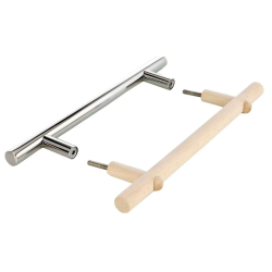 Deurkrukset van roestvrij staal en hout 