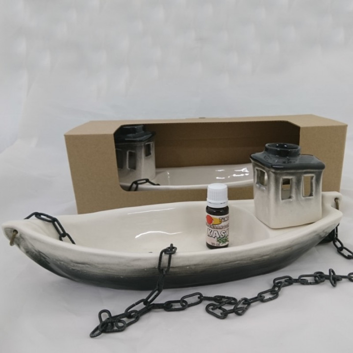 Keramieken container voor geuren - boot met aroma