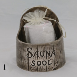 Keramische zoutcontainer voor sauna - donker 250 ml  Keramische zoutcontainer voor sauna - donker 250 ml