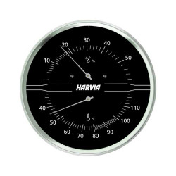HARVIA thermo-hygrometer rond, zwart 