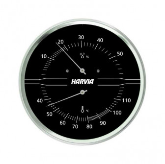 HARVIA thermo-hygrometer rond, zwart