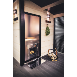 HARVIA Duo glaswand 9 x 21, inclusief frame, aluminium zwart 