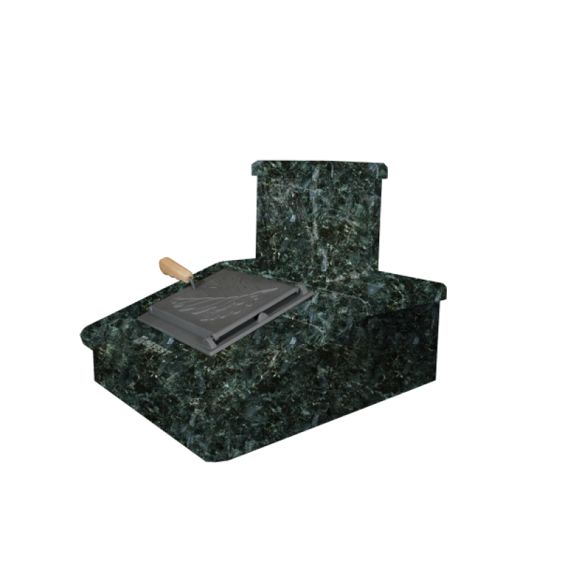 Schoorsteenafwerking van steen, donker serpentine, 290 mm