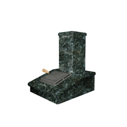 Schoorsteenafwerking van steen, donker serpentine, 540 mm 