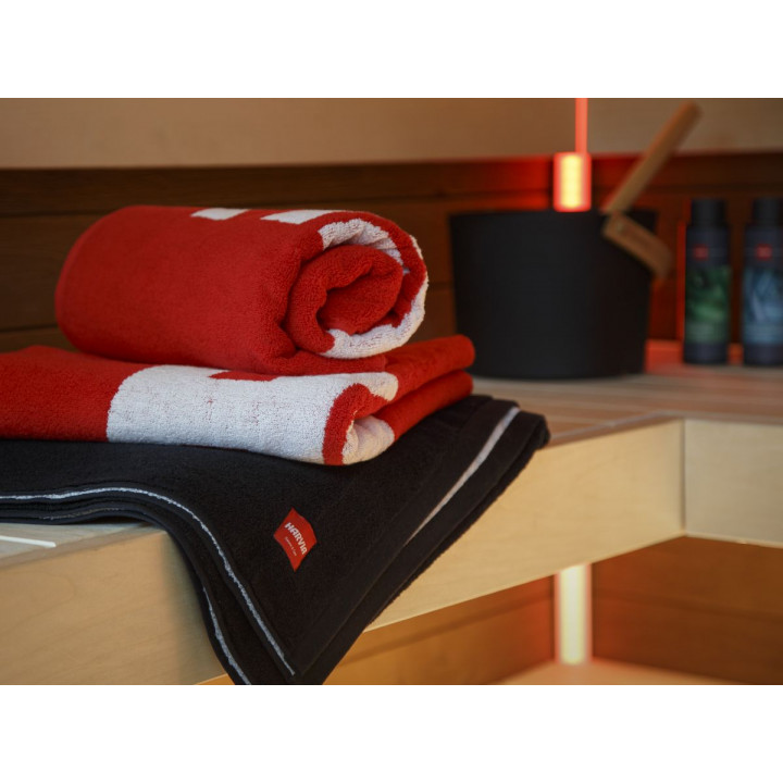 Handdoek in geschenkdoos, HARVIA, 70 x 140cm, rood