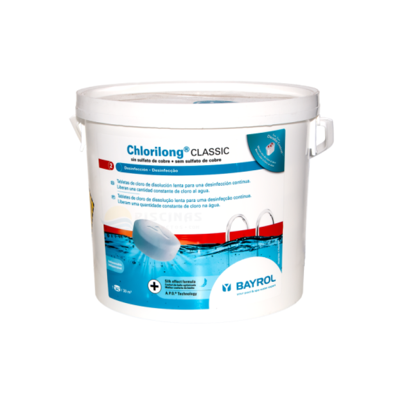Langzaam oplosbare chloortabletten Chlorilong Classic 250, 5 kg