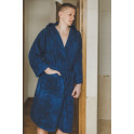 Katoenen badjas met capuchon, blauw - 0