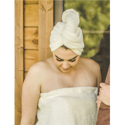 Haarhanddoek - katoen, crème  Haarhanddoek - katoen, crème