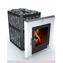Houtgestookte saunakachel - NOVA PANORAMA 18 met netwerk - 0