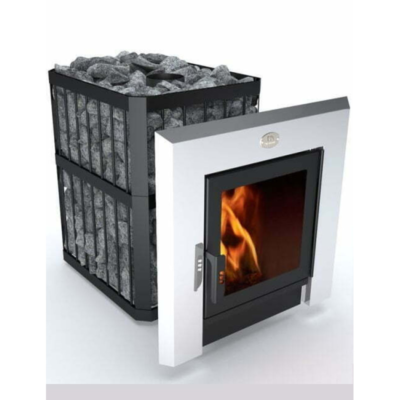 Houtgestookte saunakachel - NOVA PANORAMA 18 met netwerk