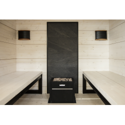 HARVIA stenen muur, zwart frame  HARVIA stenen muur, zwart frame