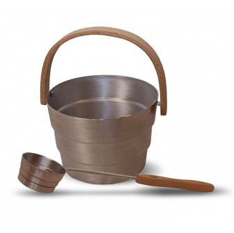 SAUNIA PYORRE emmer en pollepelset 6 l, aluminium