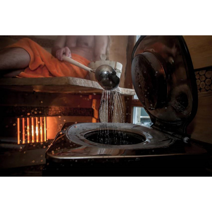 SAUNA-EMMER EN POPELTJE MET DOUCHE-EFFECT SET MEER STOOM, PREMIUM, SAWO 5 L