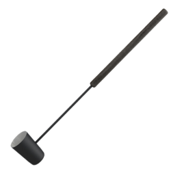 Zwarte saunaschep, lange steel  Zwarte saunaschep, lange steel