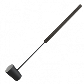 Zwarte saunalepel met lange steel