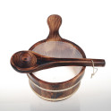 SAUFLEX houten emmer en pollepel 4 l, gebrand espen - 2