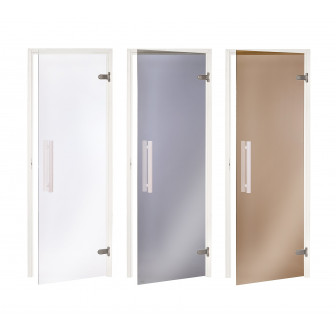 AD glazen saunadeur, wit frame