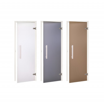 AD glazen saunadeur, wit frame, mat glas