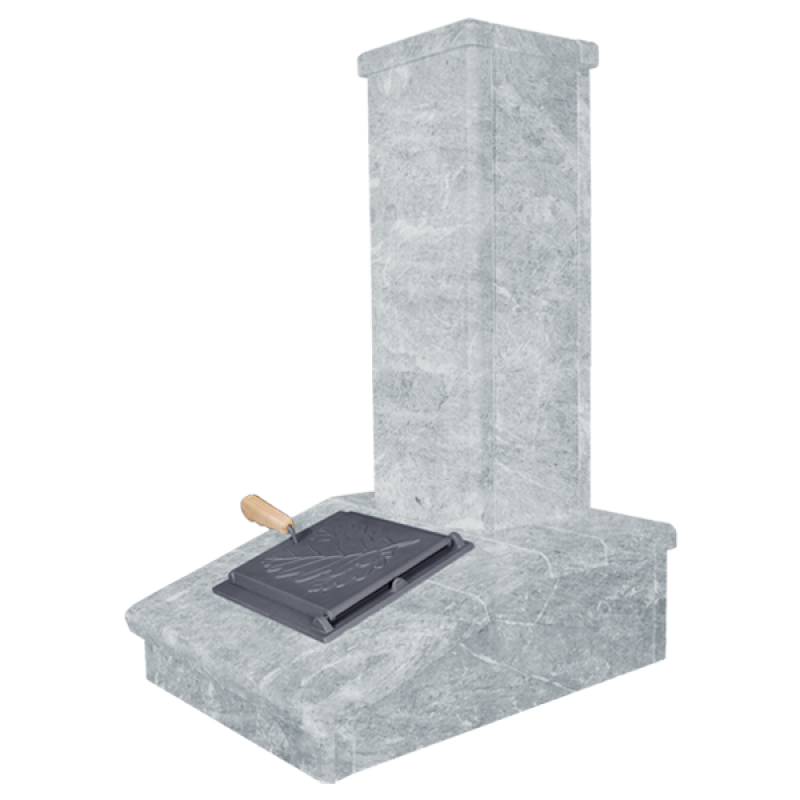 Stenen schoorsteenafwerking, talkochloriet, 790 mm Stenen schoorsteenafwerking, talkochloriet, 790 mm