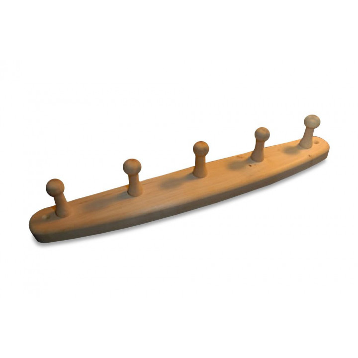 Elzenhouten hanger met 5 haken